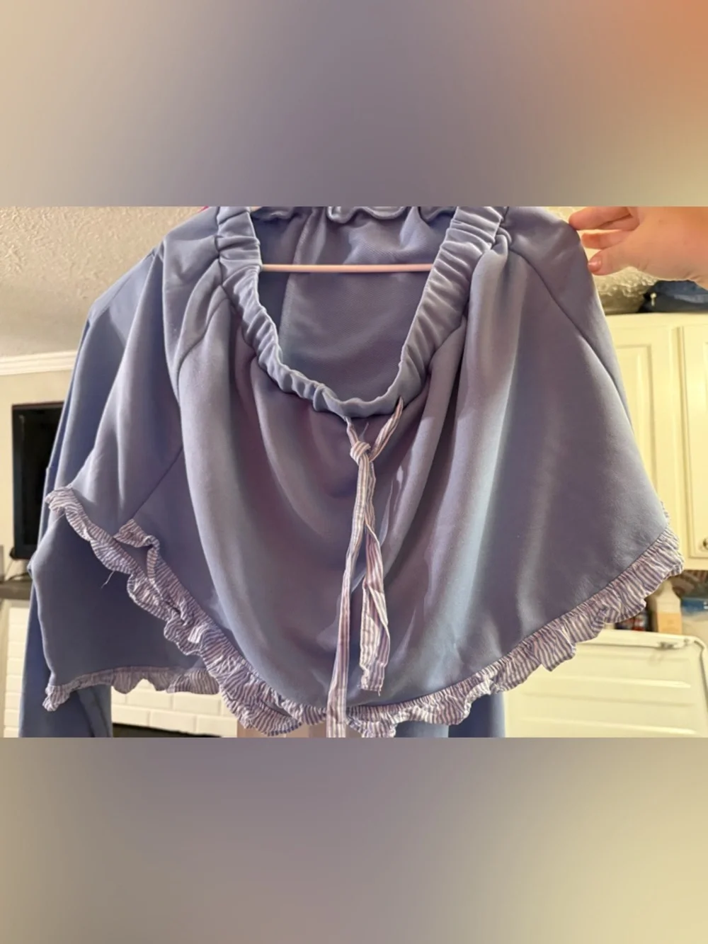 Light Blue Ruffle Two-Piece Lounge Set - Picture 2 of 3